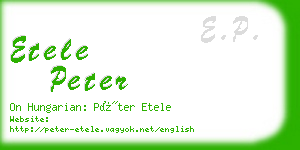 etele peter business card